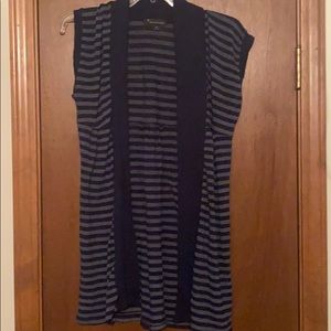 Dark Blue Striped Medium Cardigan